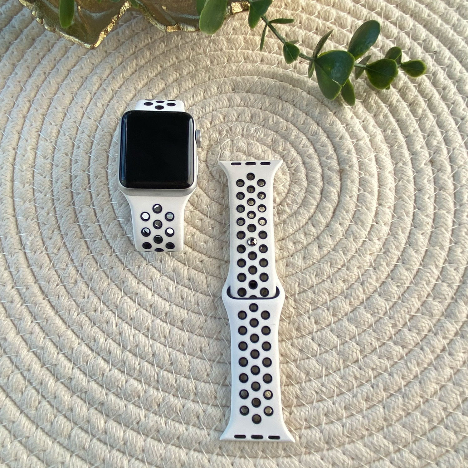 Apple Watch Double Sport Strap - White Black