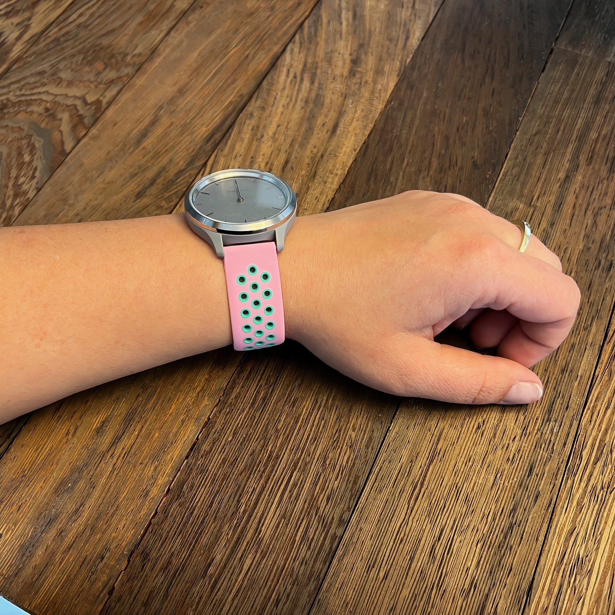 Garmin Vivoactive / Vivomove Double Sport Strap - Pink Teal