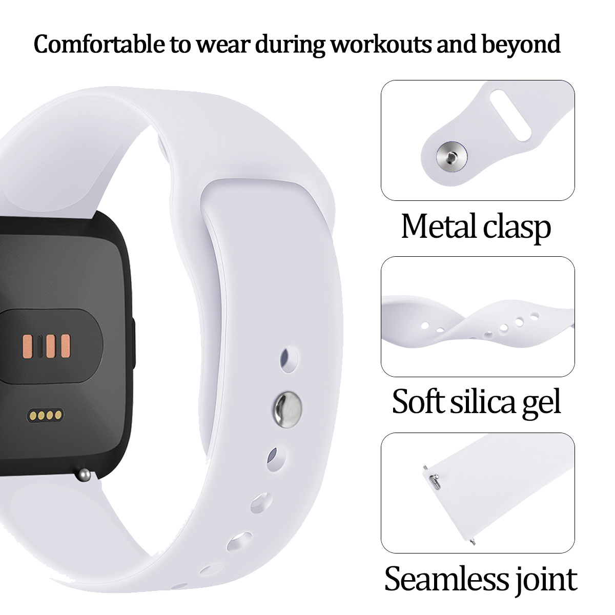 Fitbit Versa Silicone Sport Strap - White