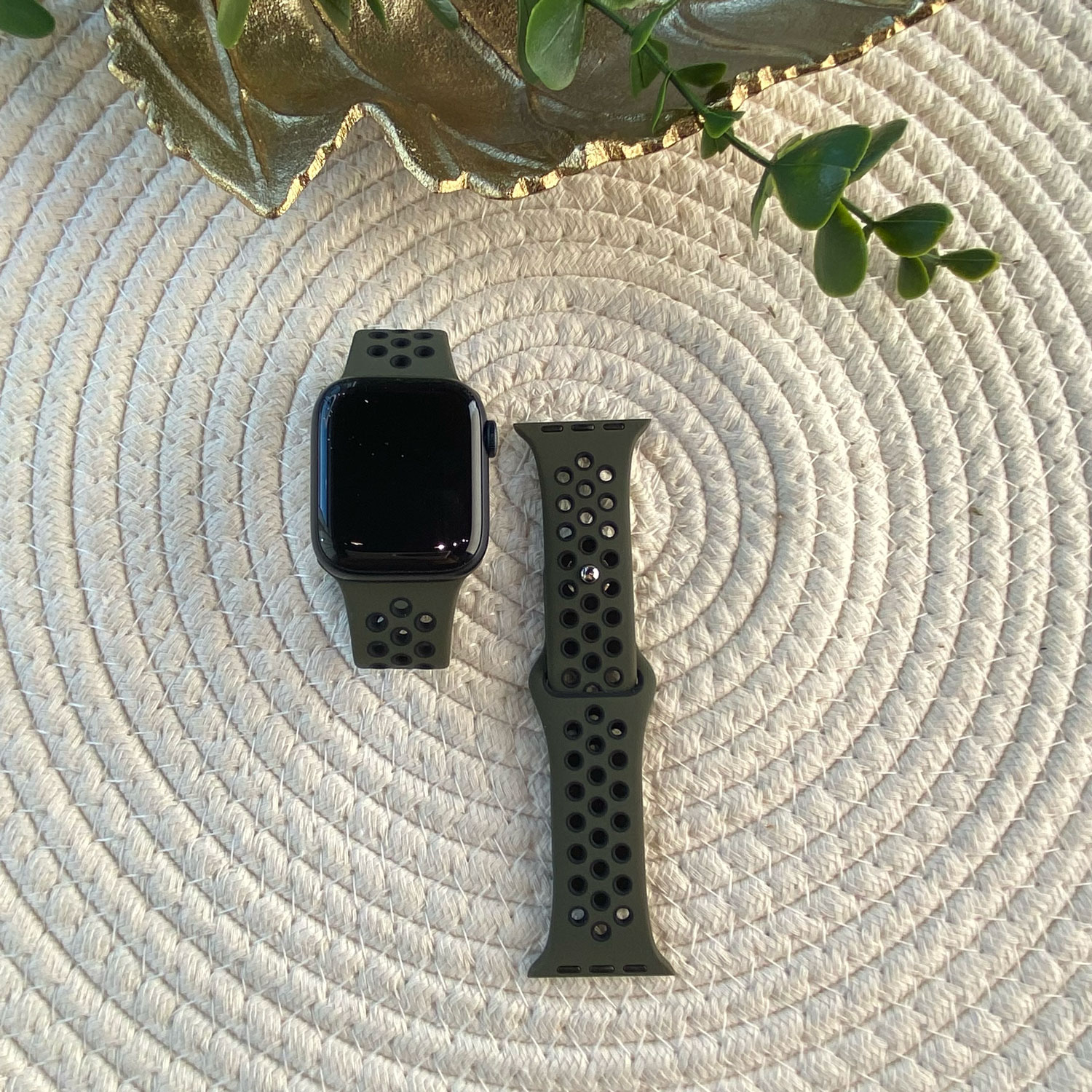 Apple Watch Double Sport Strap - Army Green Black