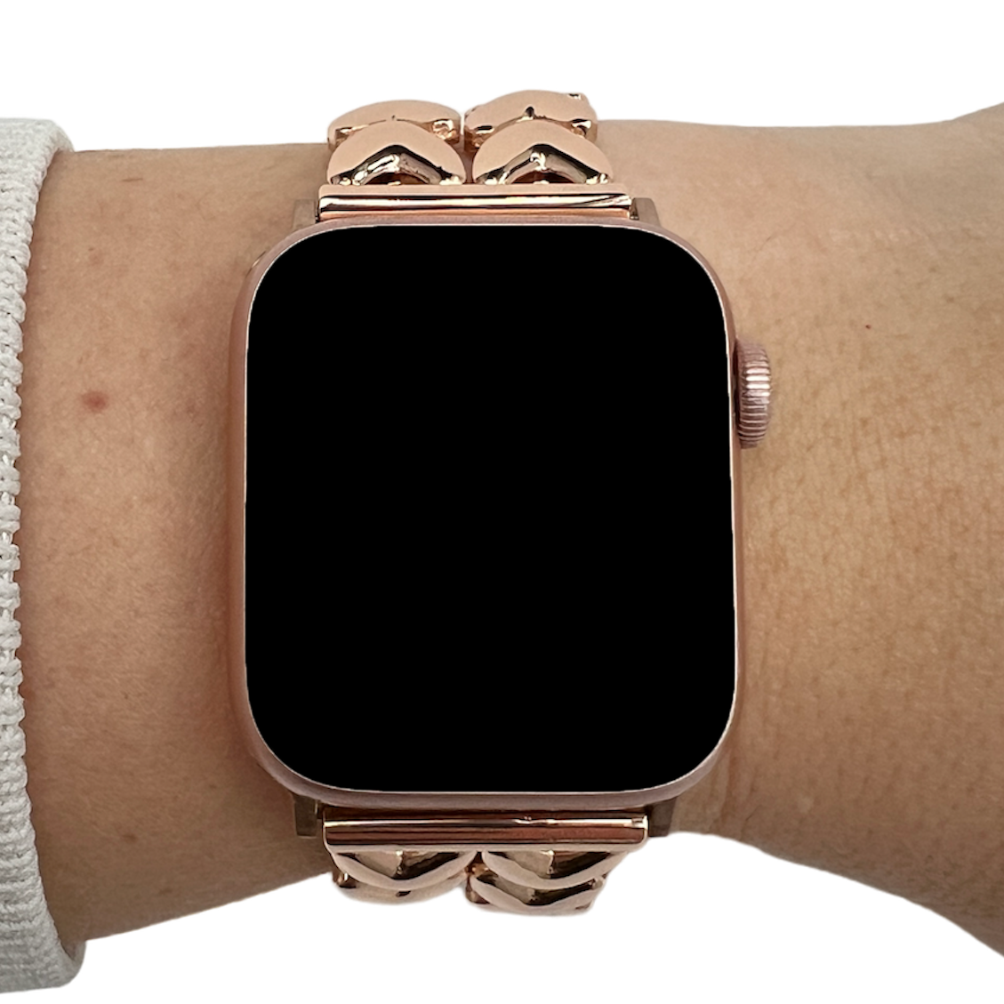 Apple Watch Heart Steel Link Strap - Rose Gold