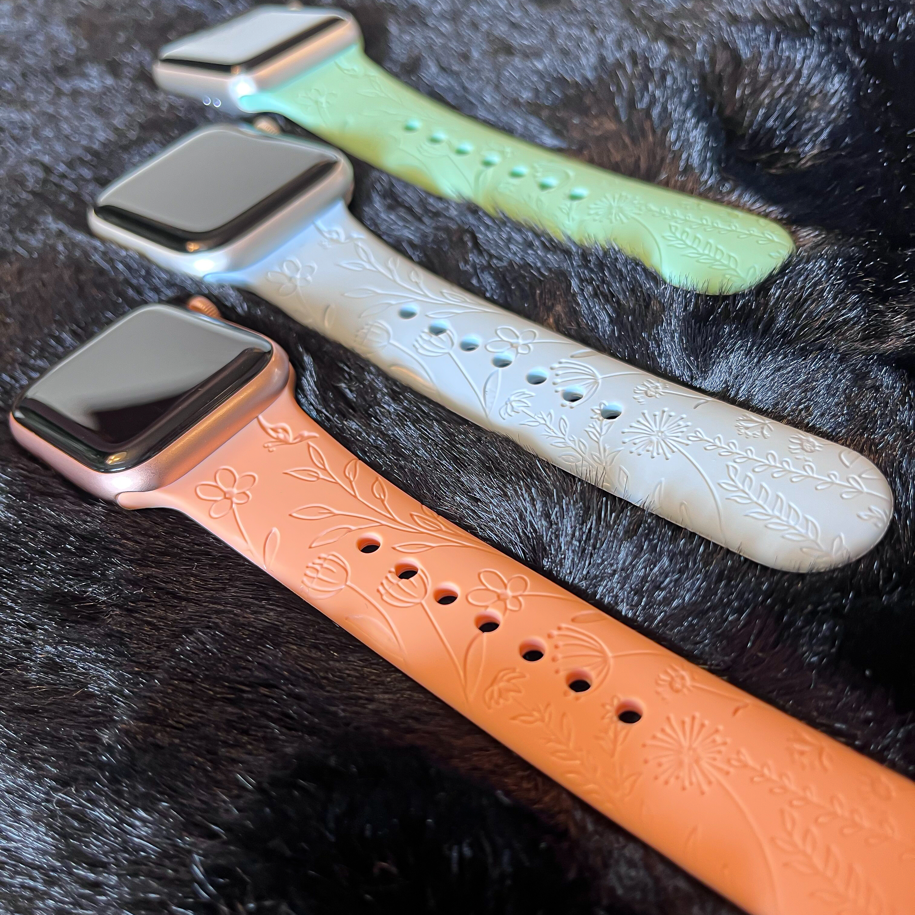 Apple Watch Print Sport Strap - Flowers Orange