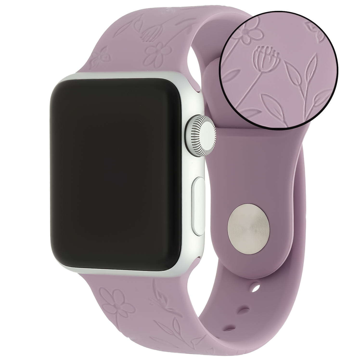 Apple Watch Print Sport Strap - Flowers Purple