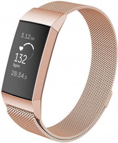 Fitbit Charge 3 &Amp; 4 Milanese Strap - Rose Gold