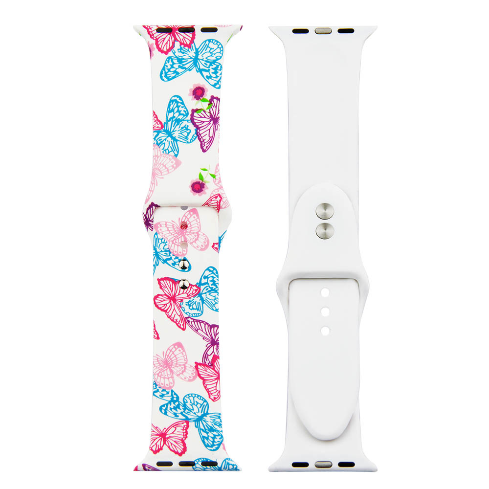 Apple Watch Print Sport Strap - Butterfly Pink