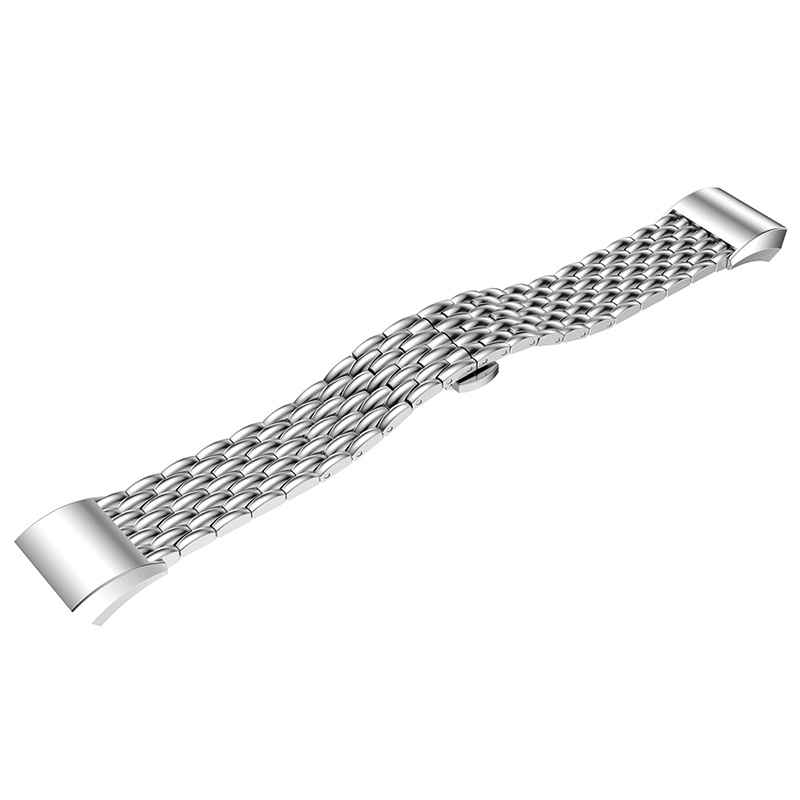 Fitbit Charge 3 &Amp; 4 Dragon Steel Link Strap - Silver