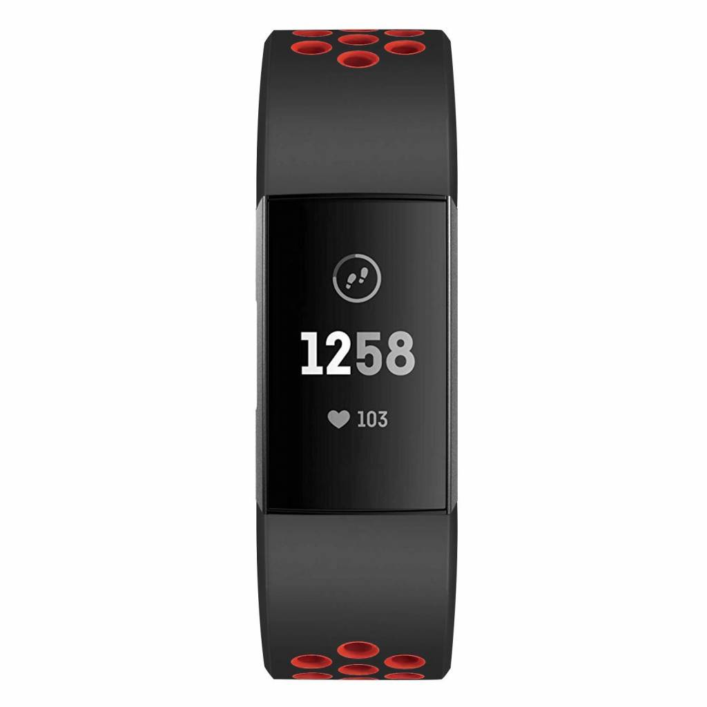 Fitbit Charge 3 &Amp; 4 Double Sport Strap - Black Red