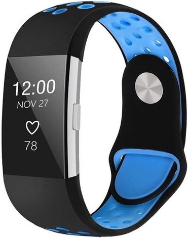 Fitbit Charge 2 Double Sport Strap - Black Blue