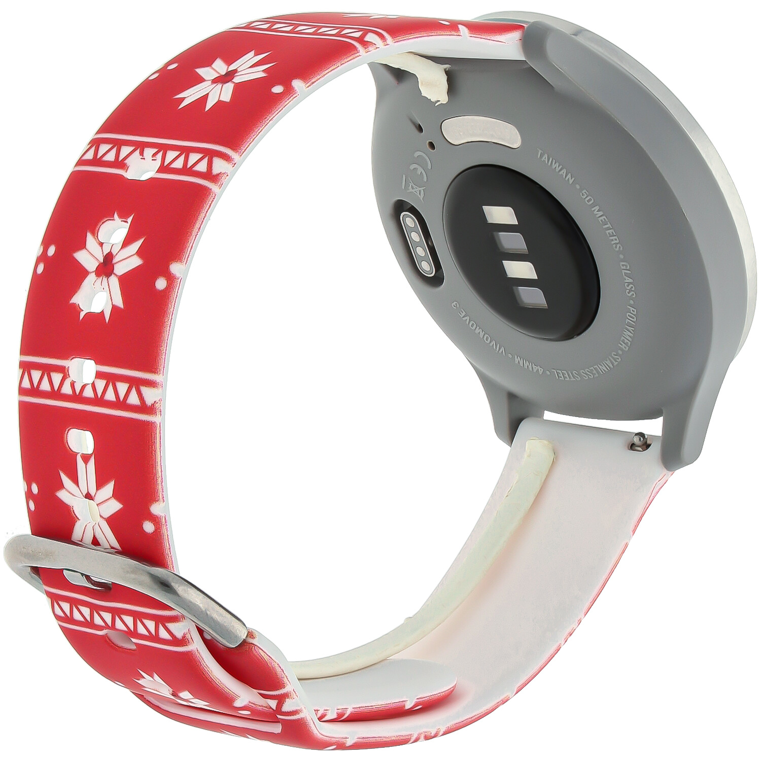 Huawei Watch Print Sport Strap - Christmas Poinsettia Red