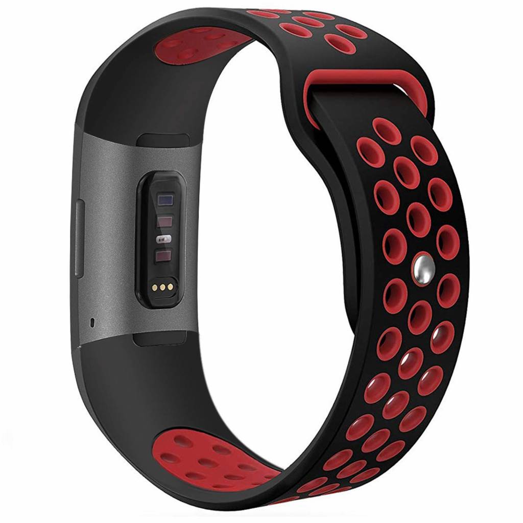 Fitbit Charge 3 &Amp; 4 Double Sport Strap - Black Red