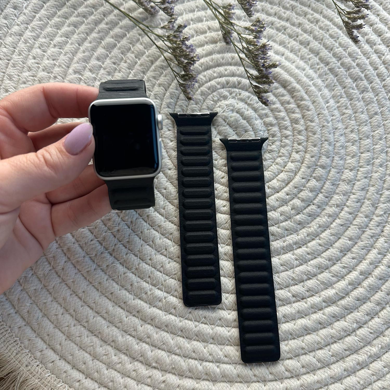 Apple Watch Leather Solo Strap - Black