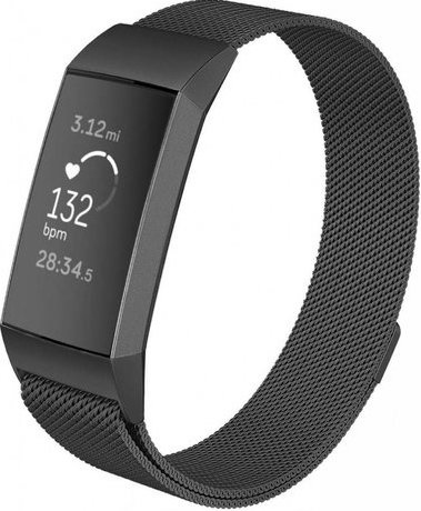 Fitbit Charge 3 &Amp; 4 Milanese Strap - Black