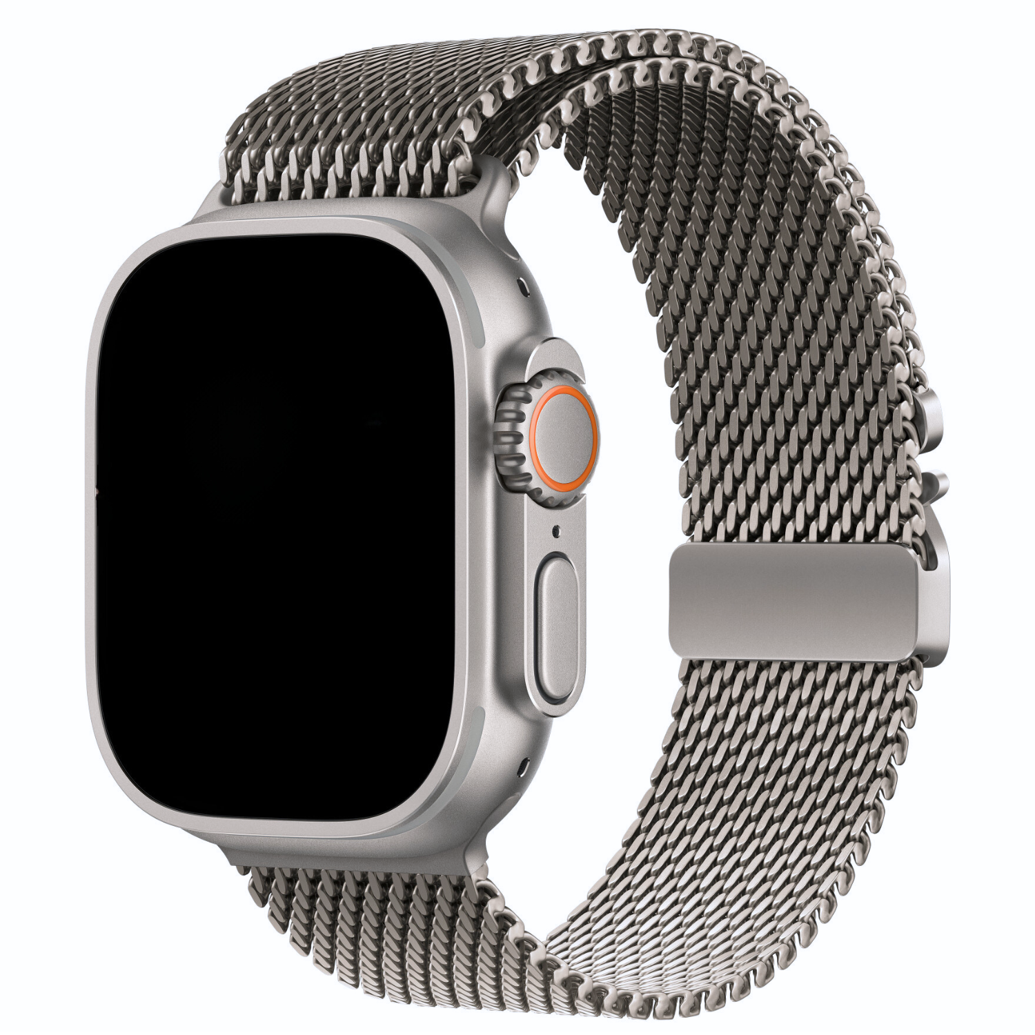 Apple Watch Milanese Buckle Loop Strap - Silver Titanium