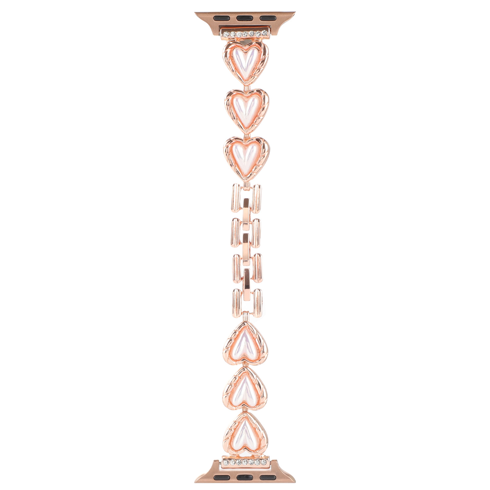 Apple Watch Heart Steel Link Strap - Demi Rose Gold