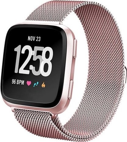 Fitbit Versa Milanese Strap - Pink Red