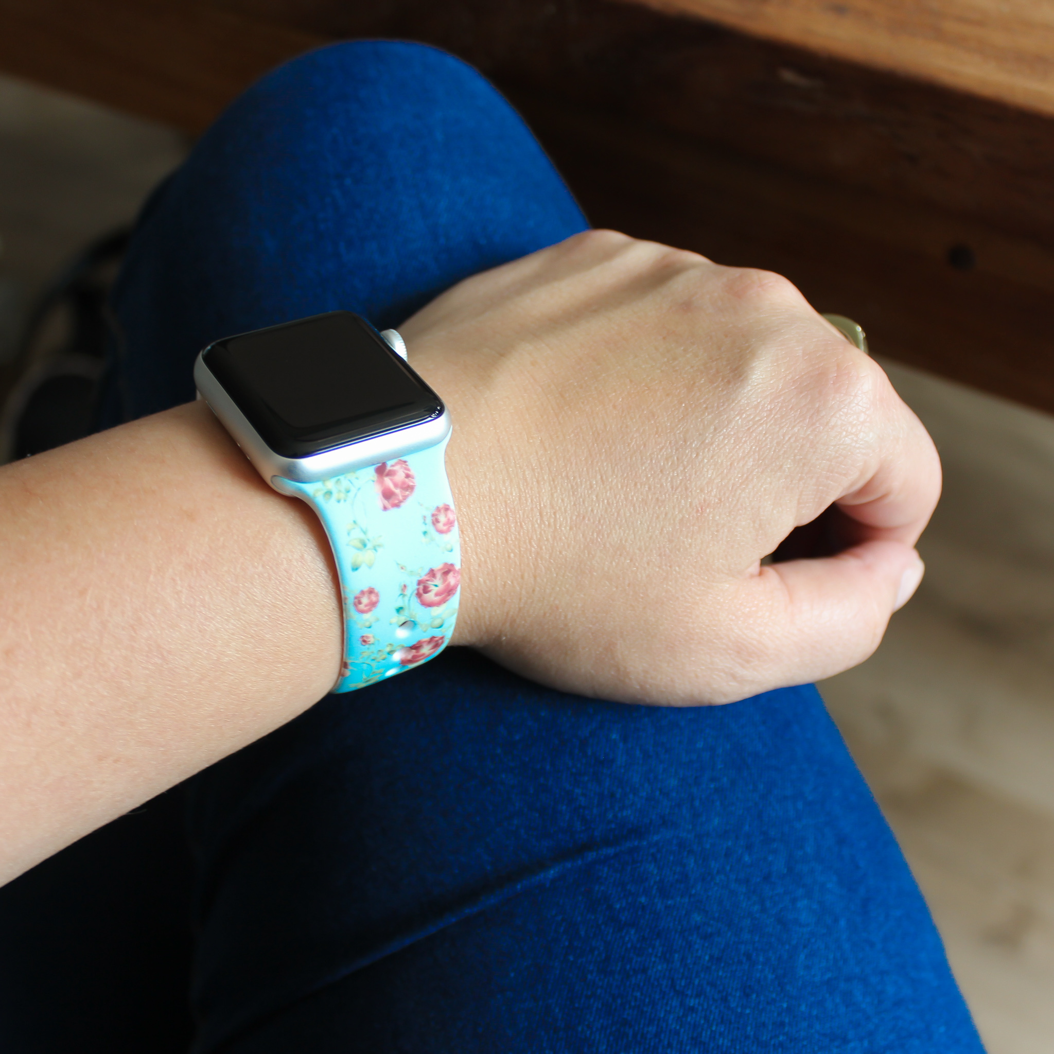 Apple Watch Print Sport Strap - Rose Blue