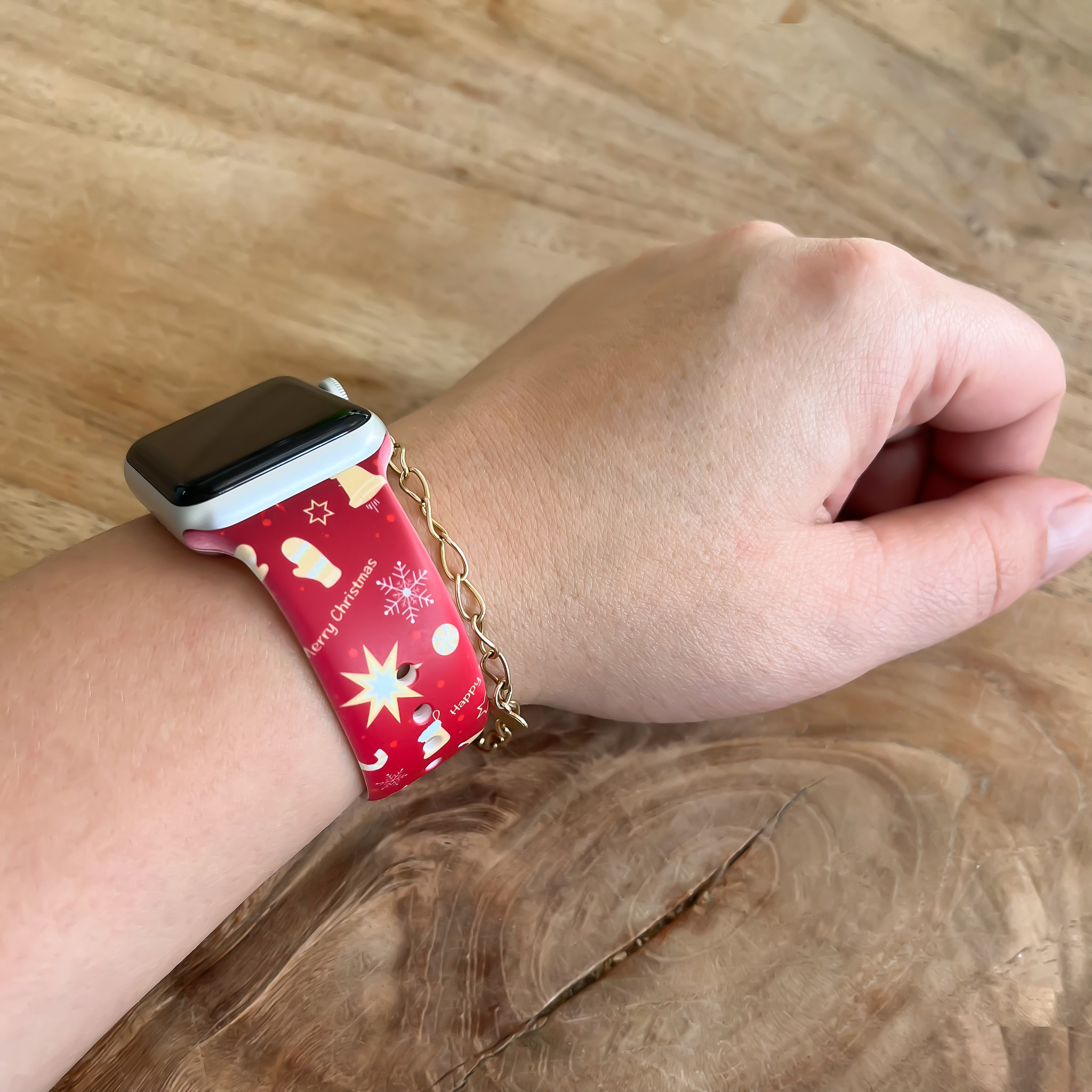 Apple Watch Print Sport Strap - Christmas Red