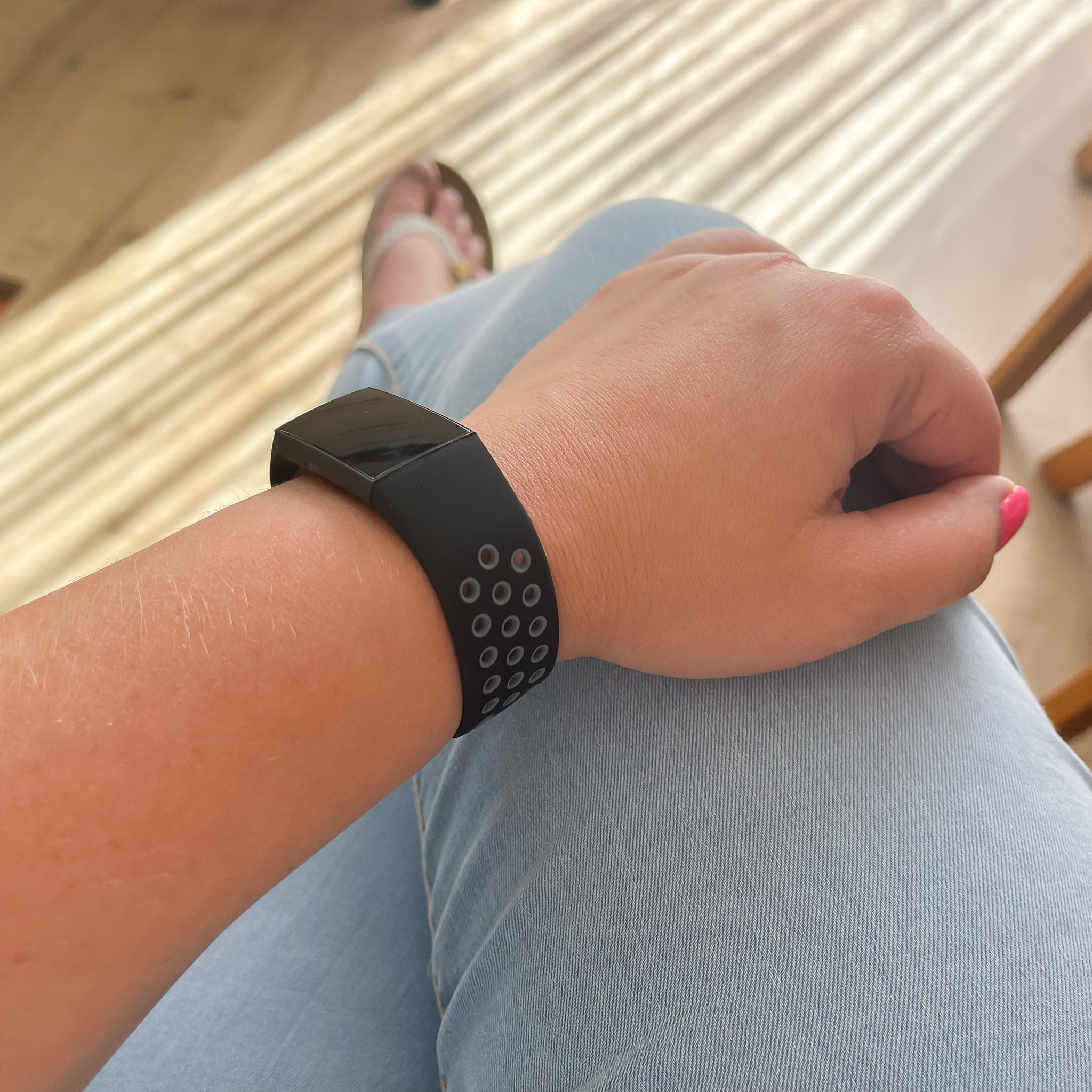 Fitbit Charge 3 &Amp; 4 Double Sport Strap - Black Grey