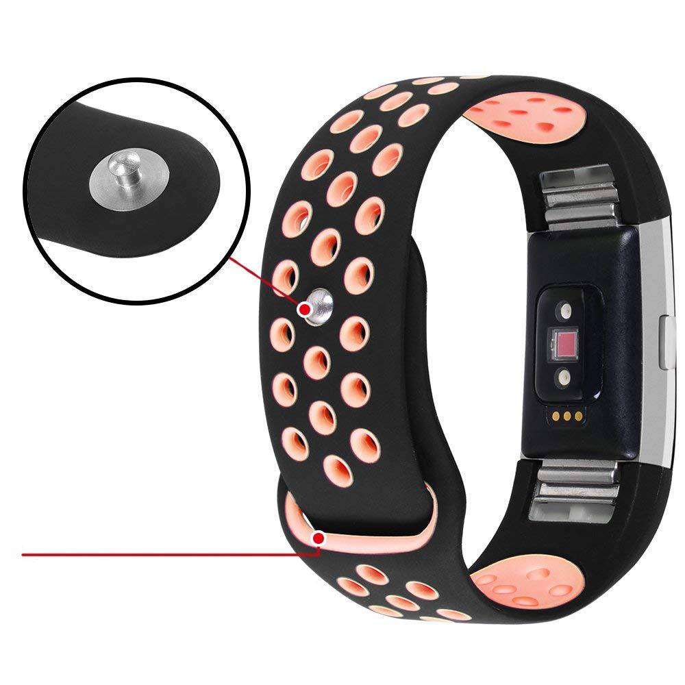 Fitbit Charge 2 Double Sport Strap - Black Pink