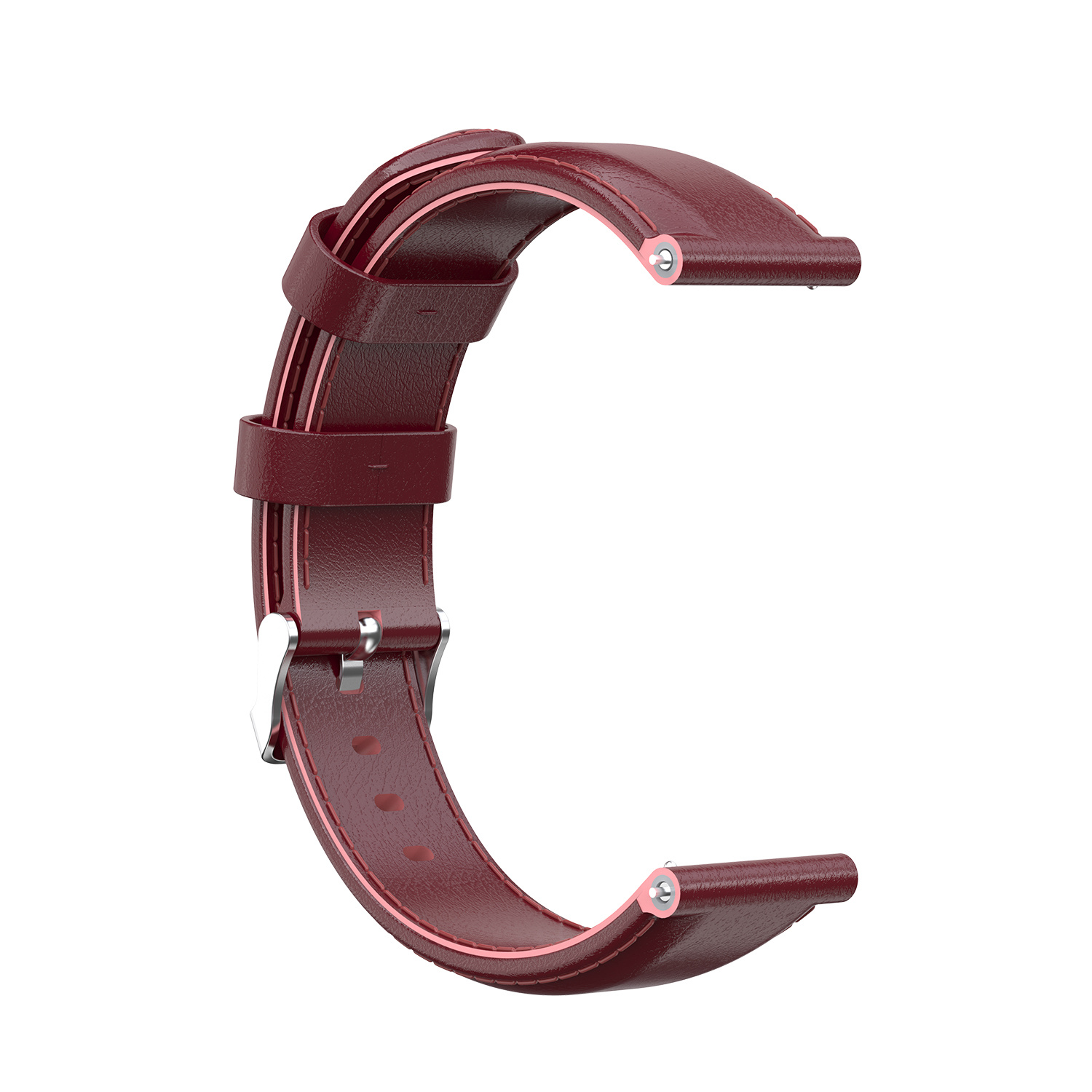 Garmin Vivoactive / Vivomove Leather Strap - Wine Red