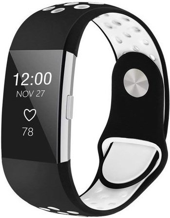 Fitbit Charge 2 Double Sport Strap - Black White