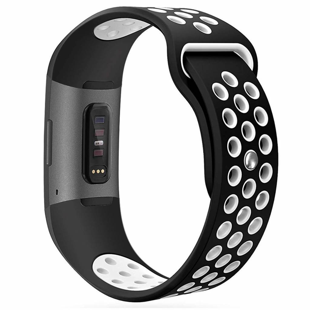 Fitbit Charge 3 &Amp; 4 Dual Sport Strap - Black White