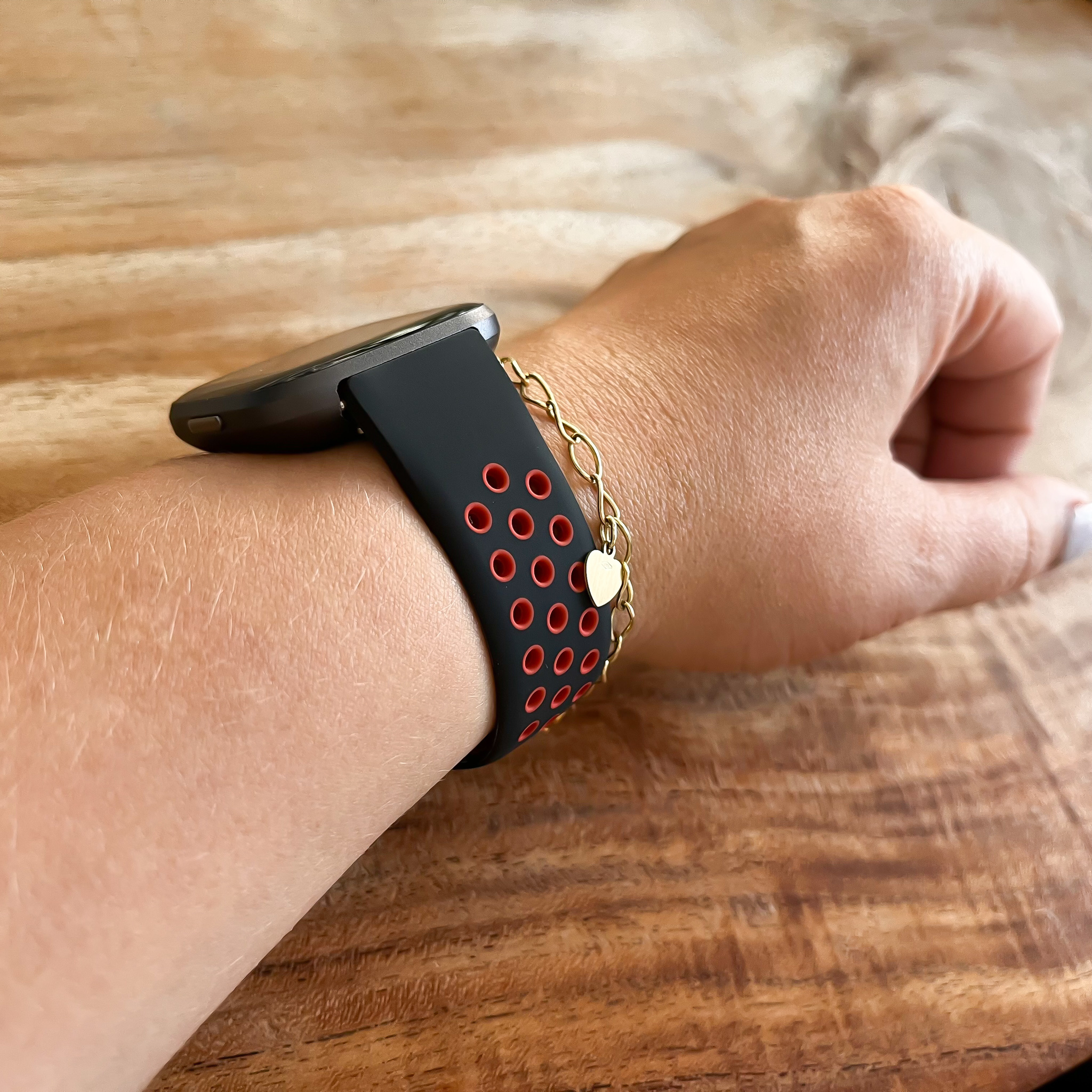 Fitbit Versa Double Sport Strap - Black Red