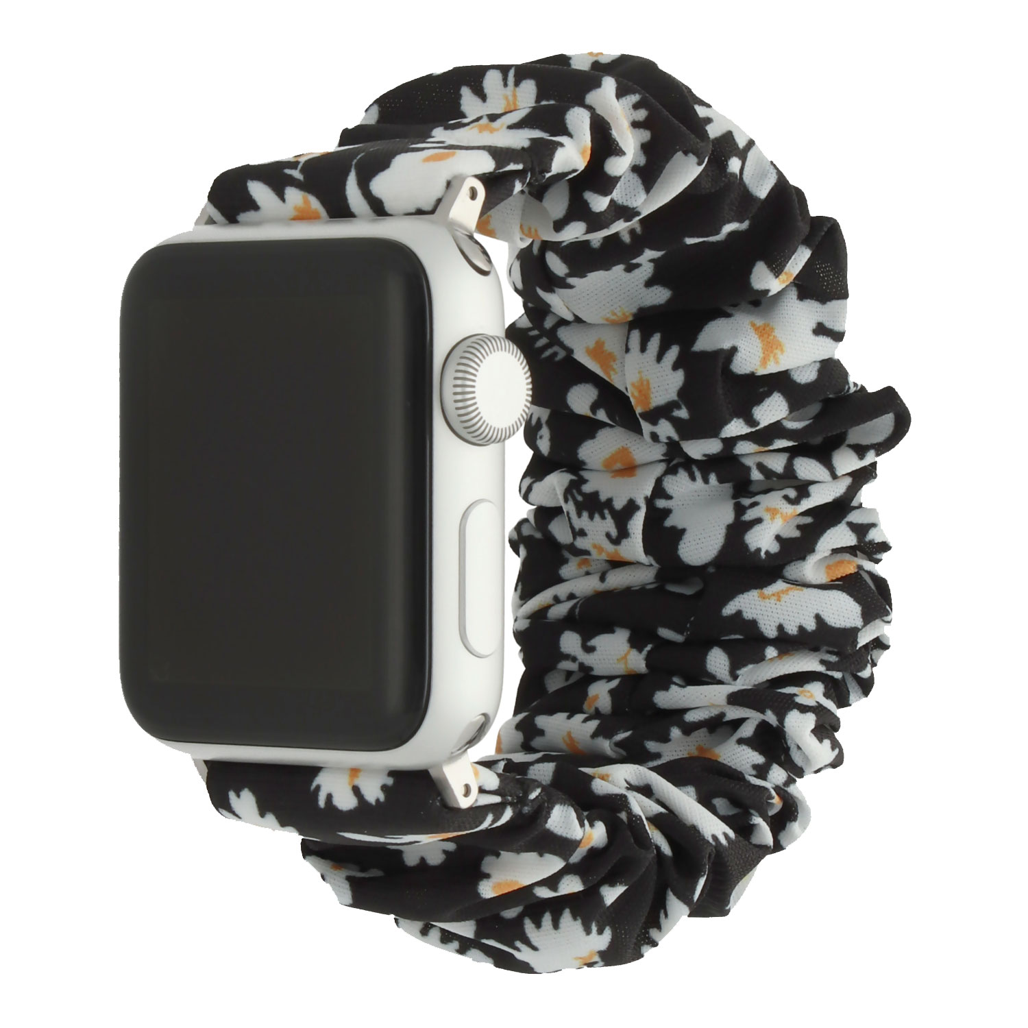 Apple Watch Nylon Scrunchie Strap - Flower Black