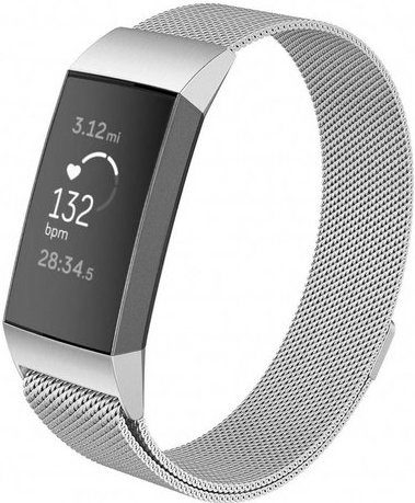 Fitbit Charge 3 &Amp; 4 Milanese Strap - Silver