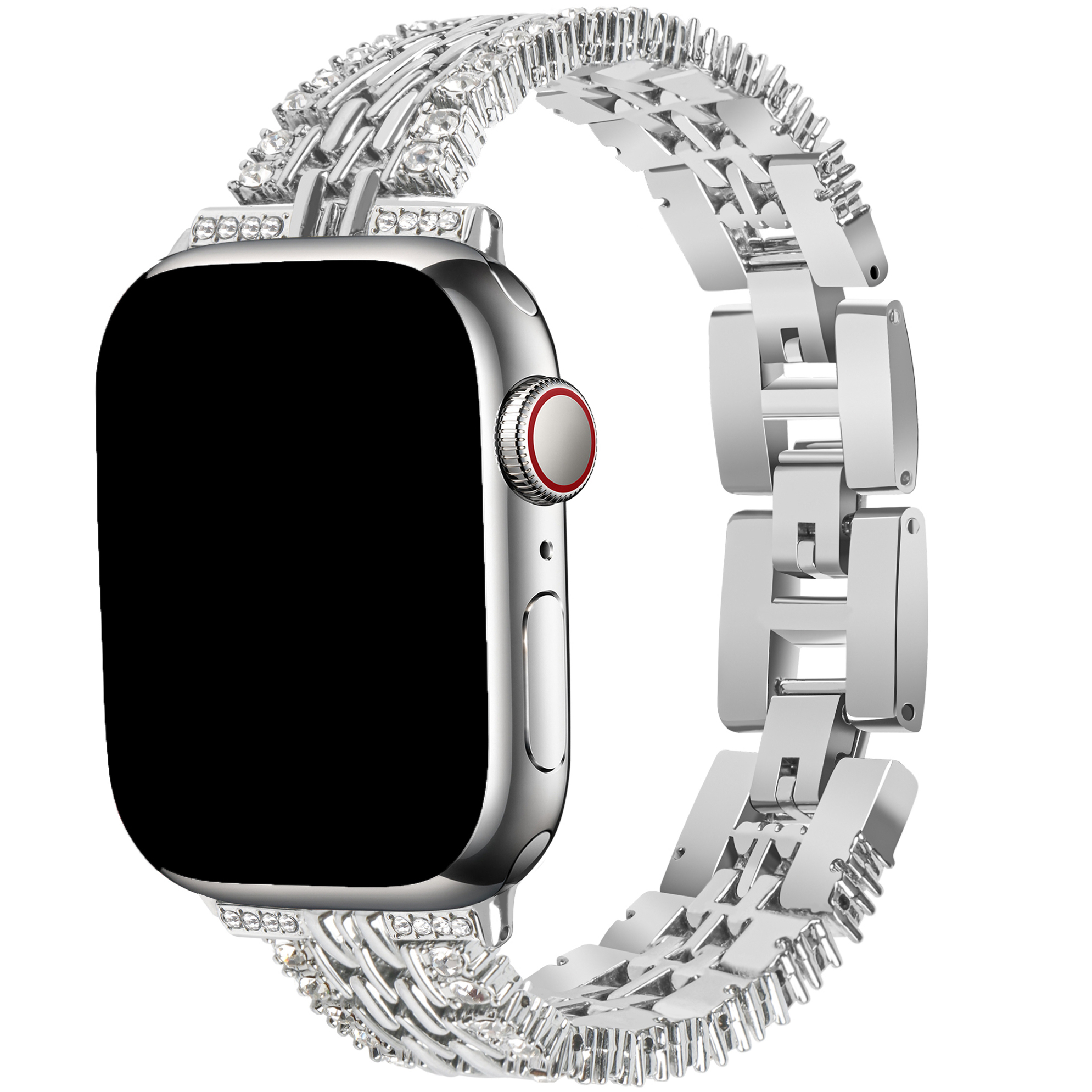  Apple Watch Diamond Steel Link Band Eline - Silver