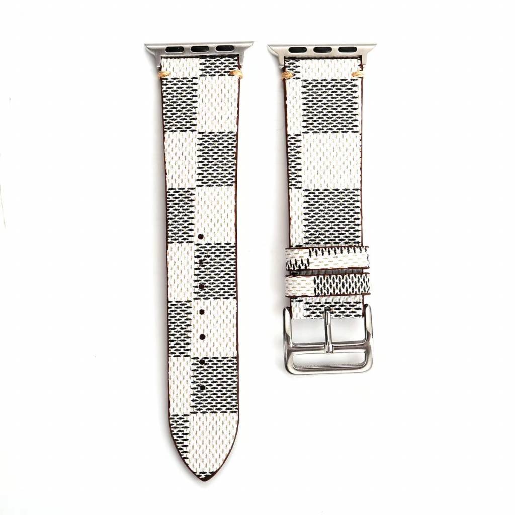 Apple Watch Leather Grid Strap - White