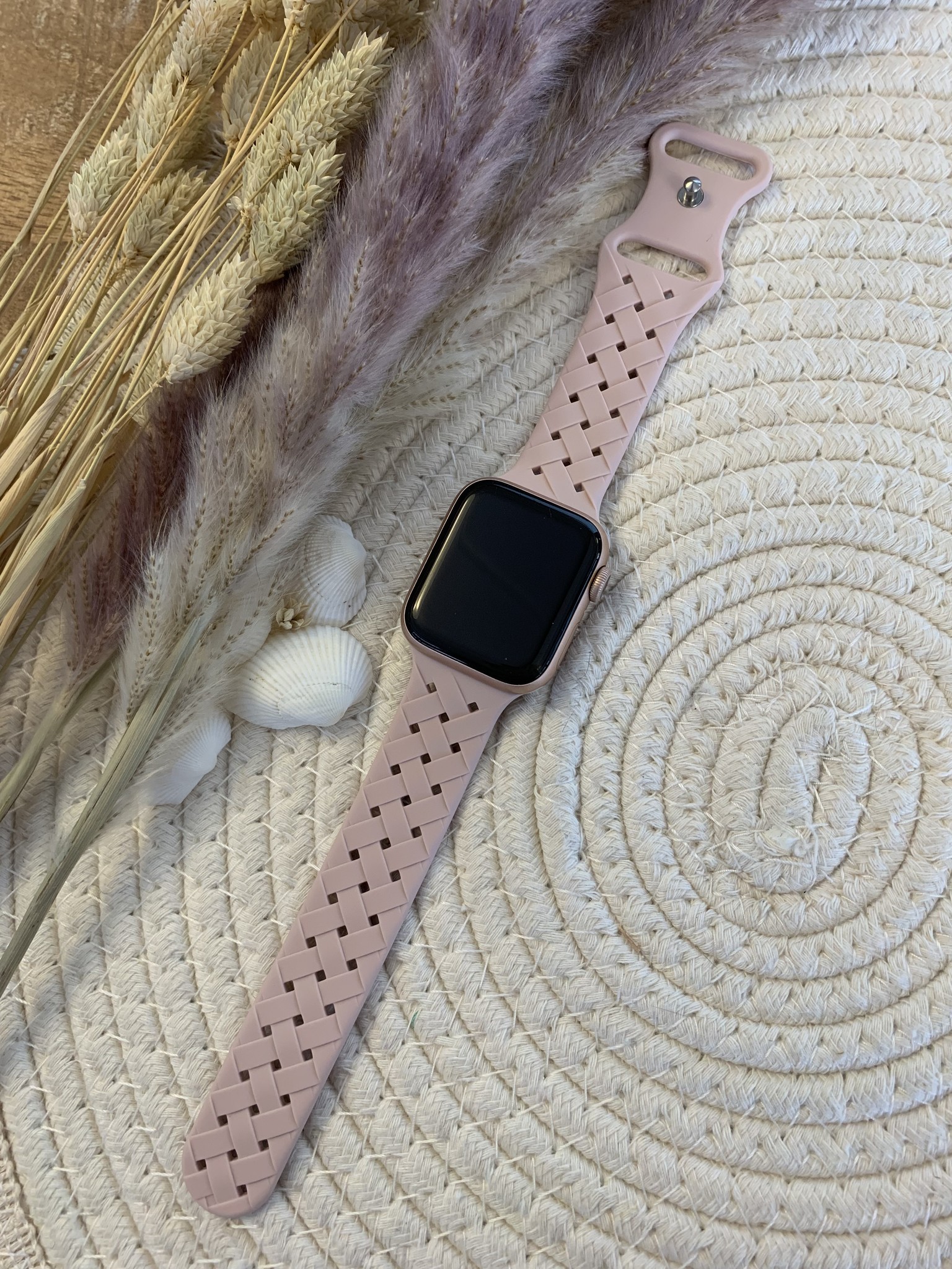 Apple Watch Sport Braided Strap - Pink Sand