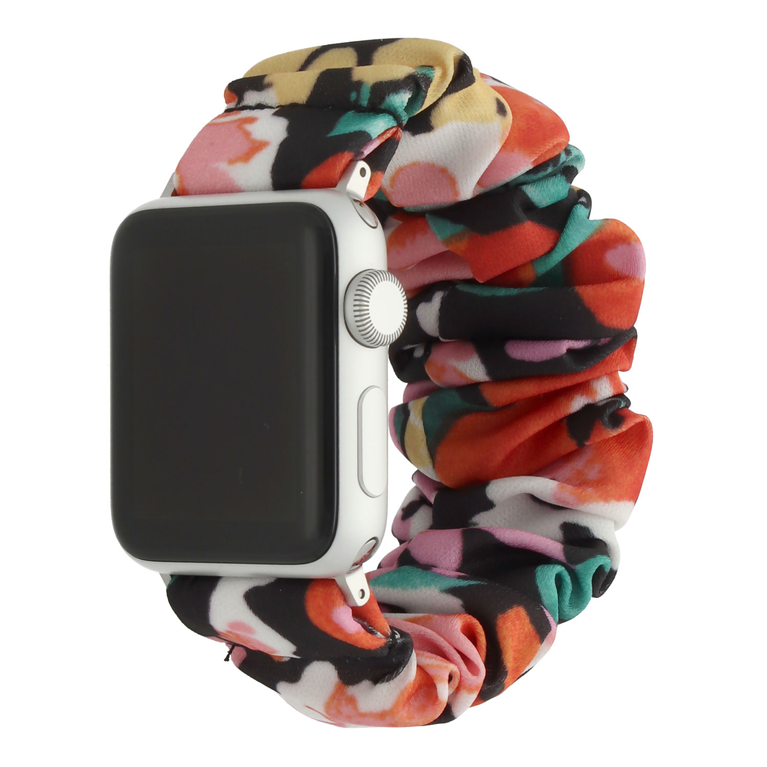 Apple Watch Nylon Scrunchie Strap - Flower Black Multi