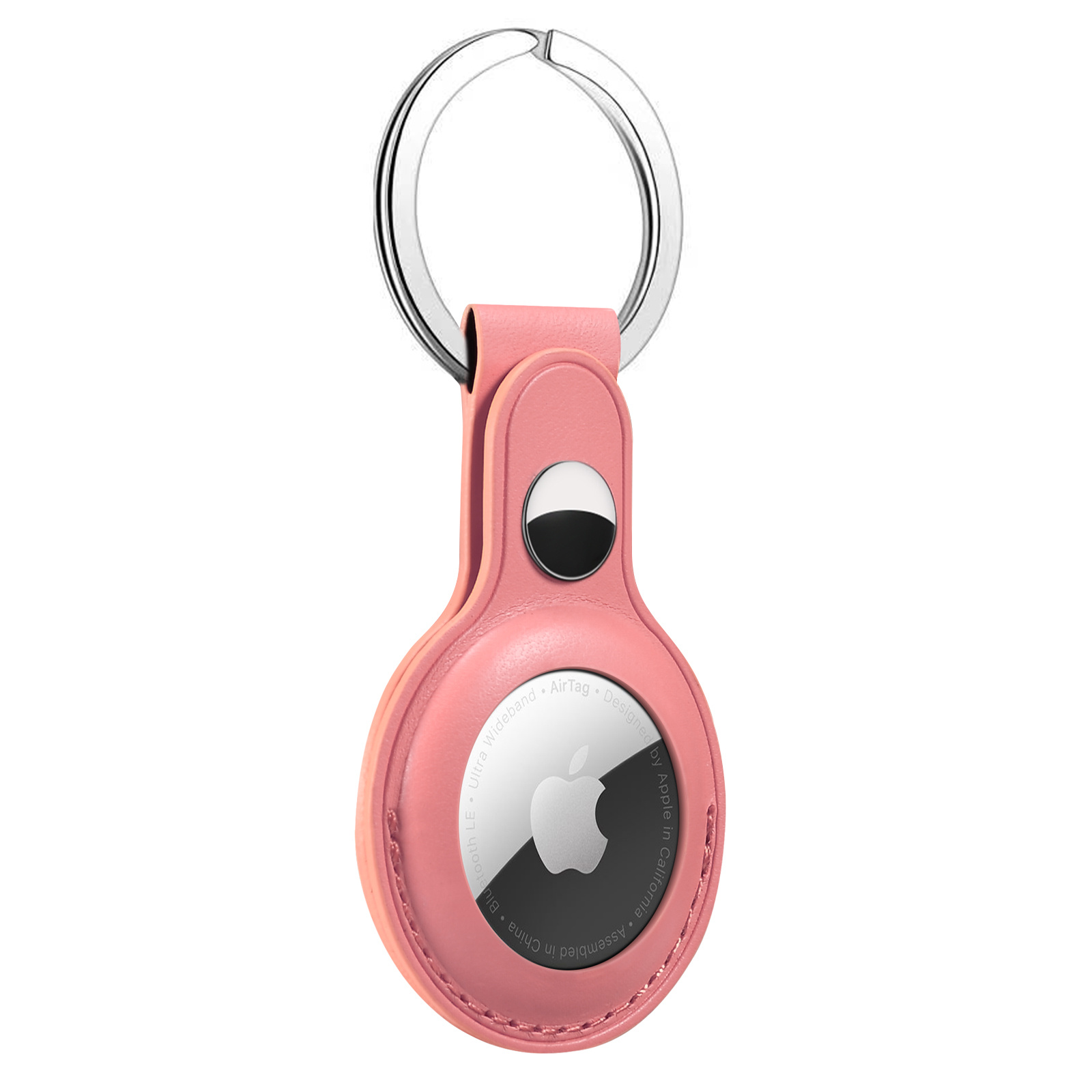 Airtag Leather Key Ring - Pink