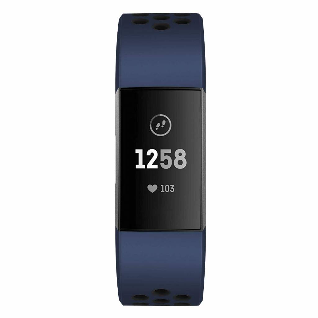 Fitbit Charge 3 &Amp; 4 Double Sport Strap - Dark Blue Black