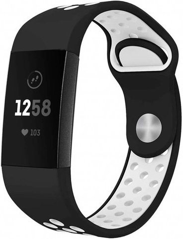 Fitbit Charge 3 &Amp; 4 Dual Sport Strap - Black White