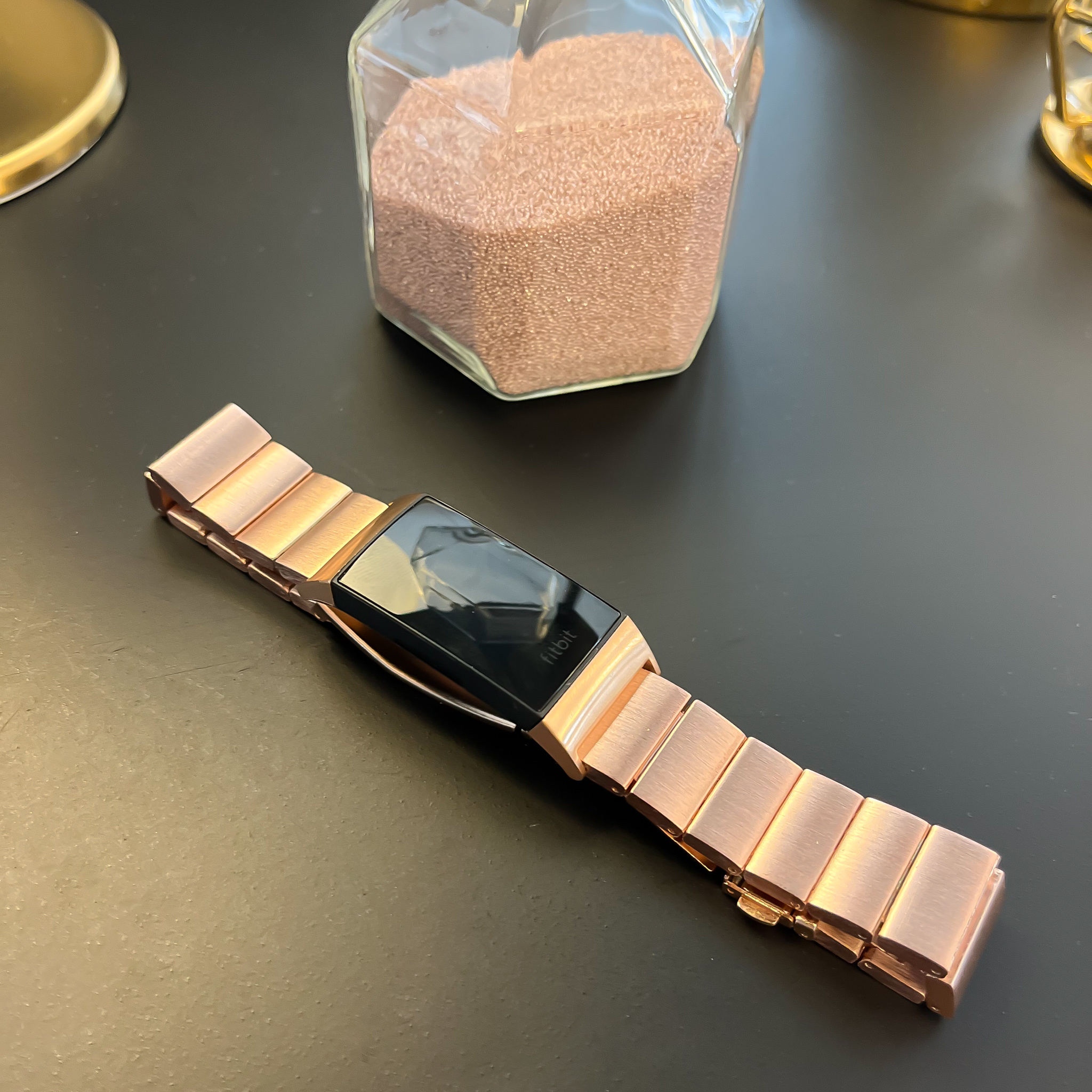 Fitbit Charge 3 &Amp; 4 Steel Link Strap - Rose Gold