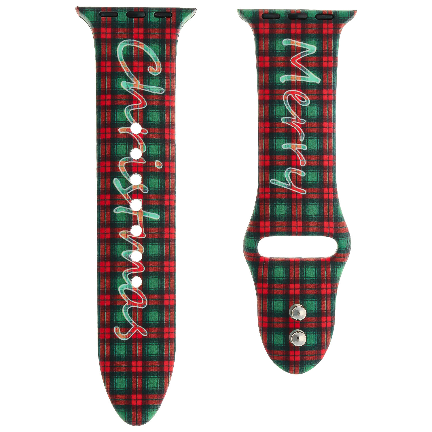 Apple Watch Print Sport Strap - Christmas Plaid