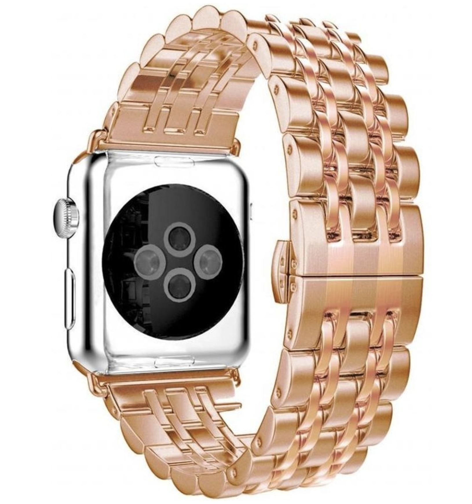 Apple Watch Steel Stainless Steel Link Strap - Rose Gold