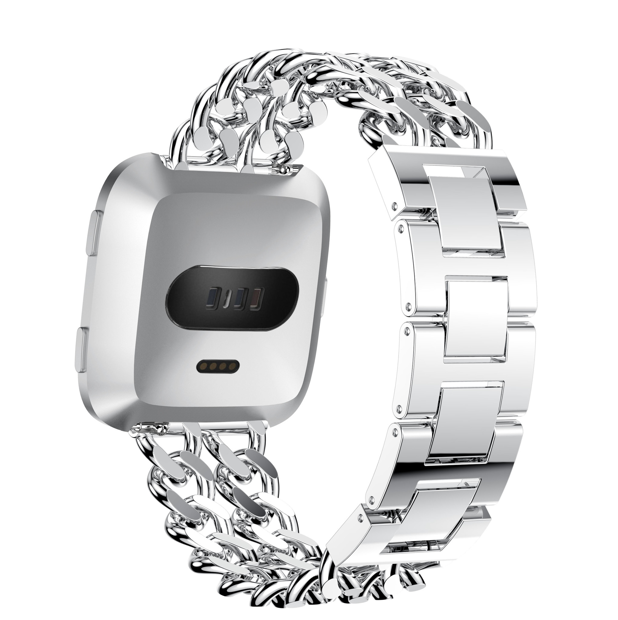 Fitbit Versa Cowboy Steel Link Strap - Silver