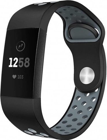 Fitbit Charge 3 &Amp; 4 Double Sport Strap - Black Grey