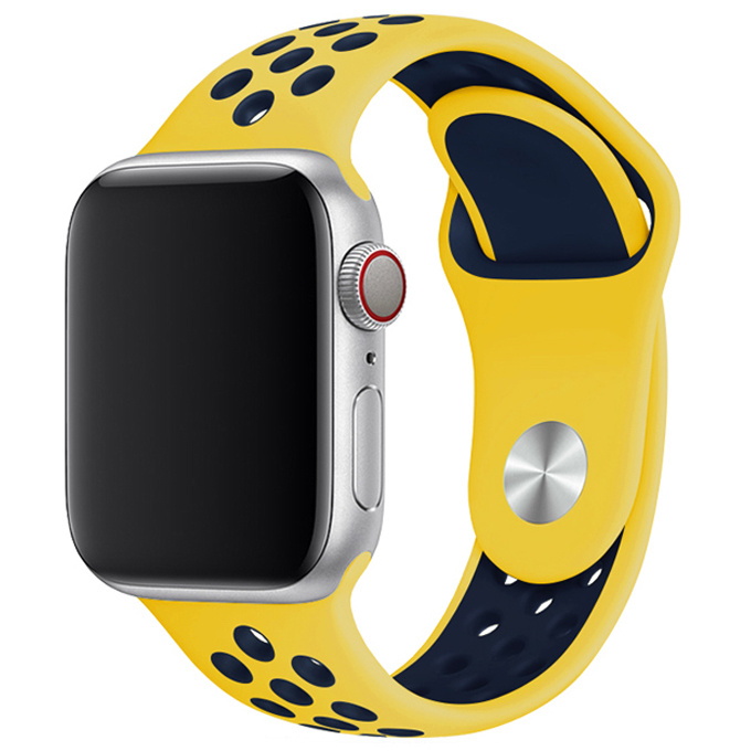 Apple Watch Double Sport Strap - Yellow Dark Blue