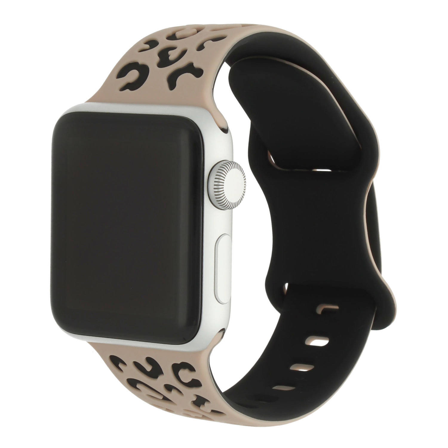 Apple Watch Silicone Leopard Wild Strap - Light brown Black