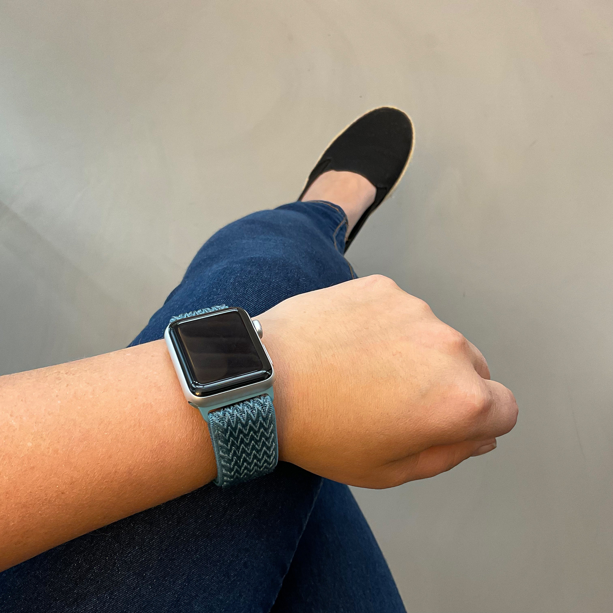 Apple Watch Nylon Woven Solo Strap - Cyan Spring