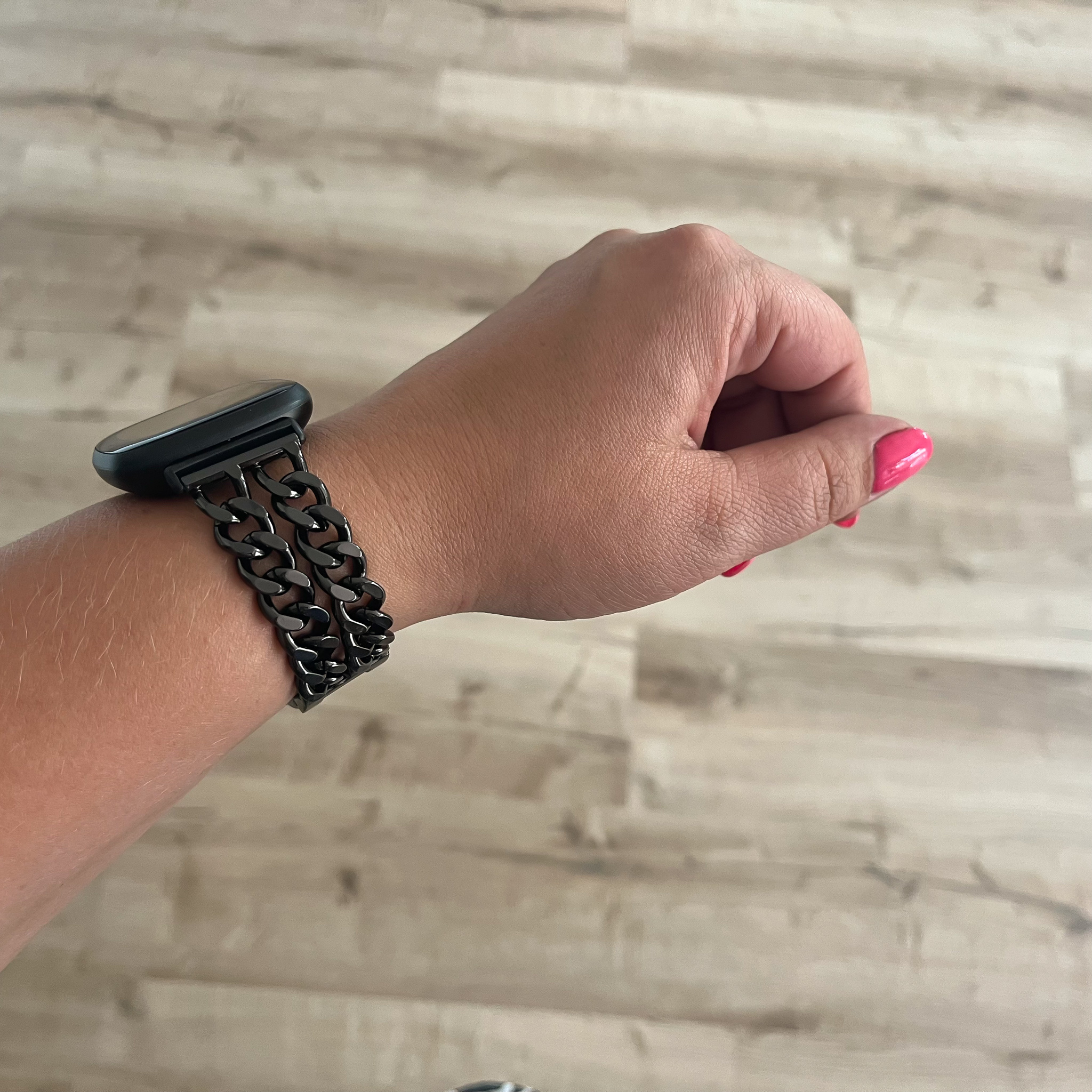 Fitbit Versa 3 / Sense Cowboy Steel Link Strap - Black