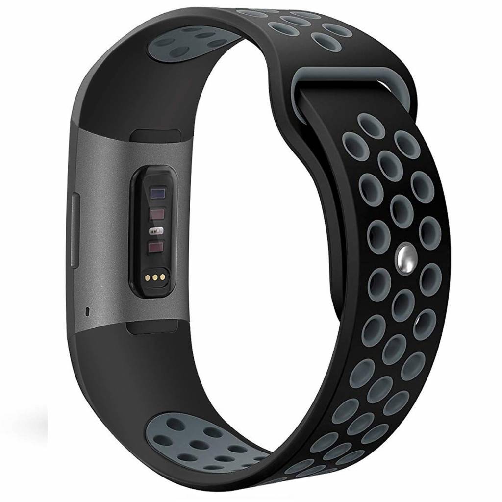 Fitbit Charge 3 &Amp; 4 Double Sport Strap - Black Grey