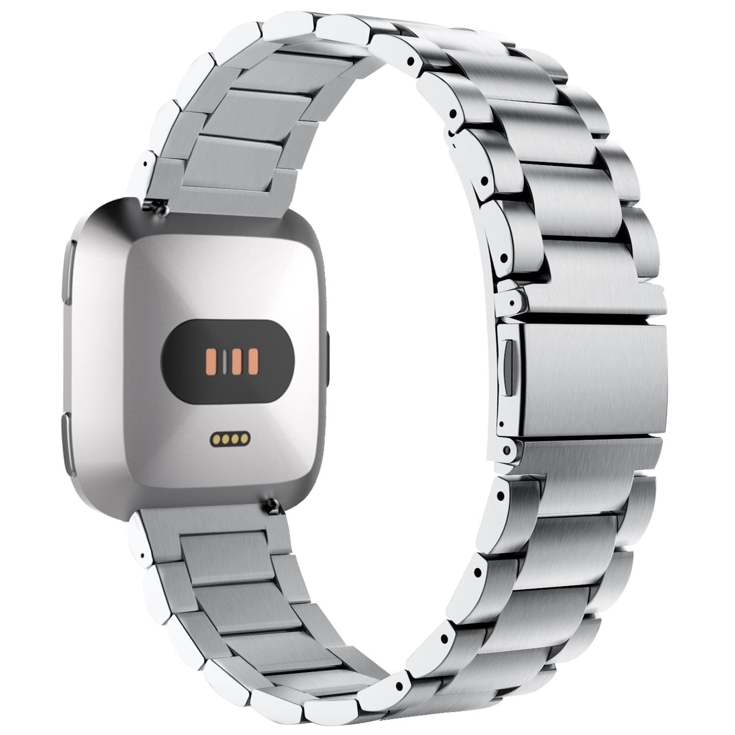 Fitbit Versa Beads Steel Link Strap - Silver