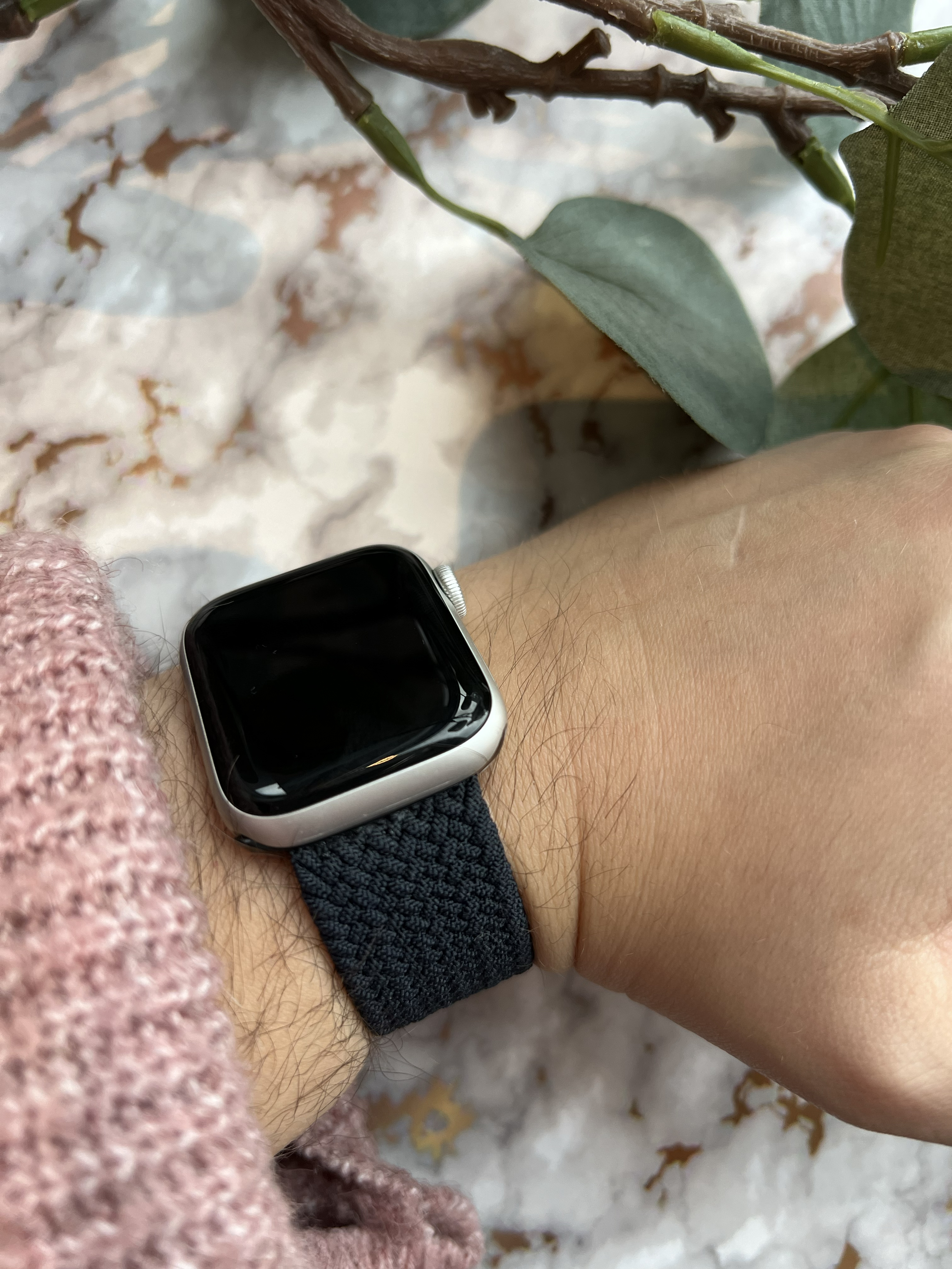 Apple Watch Nylon Braided Solo Loop Strap - Charcoal