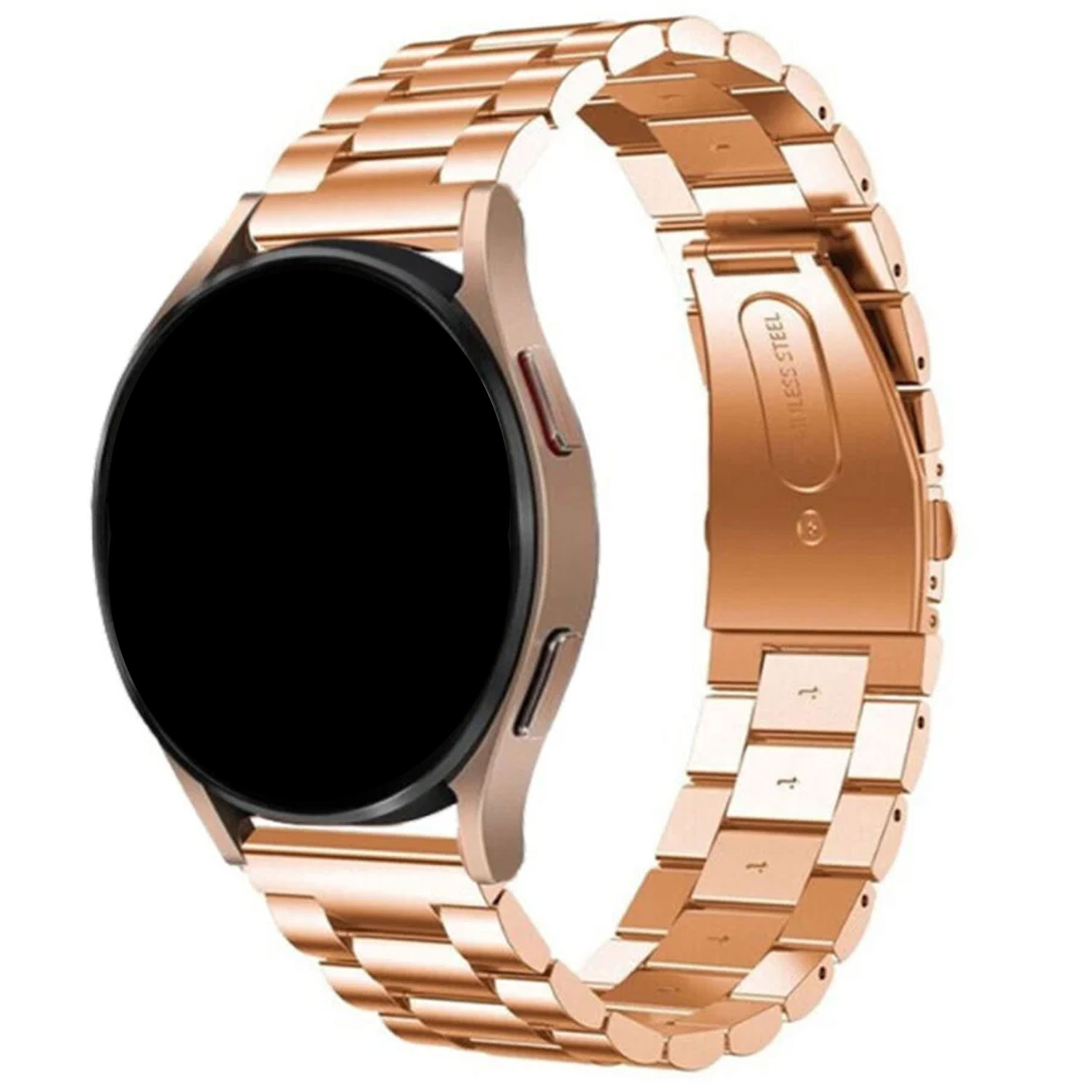 Samsung Galaxy Watch 6 Beaded Steel Link Strap - Rose Gold