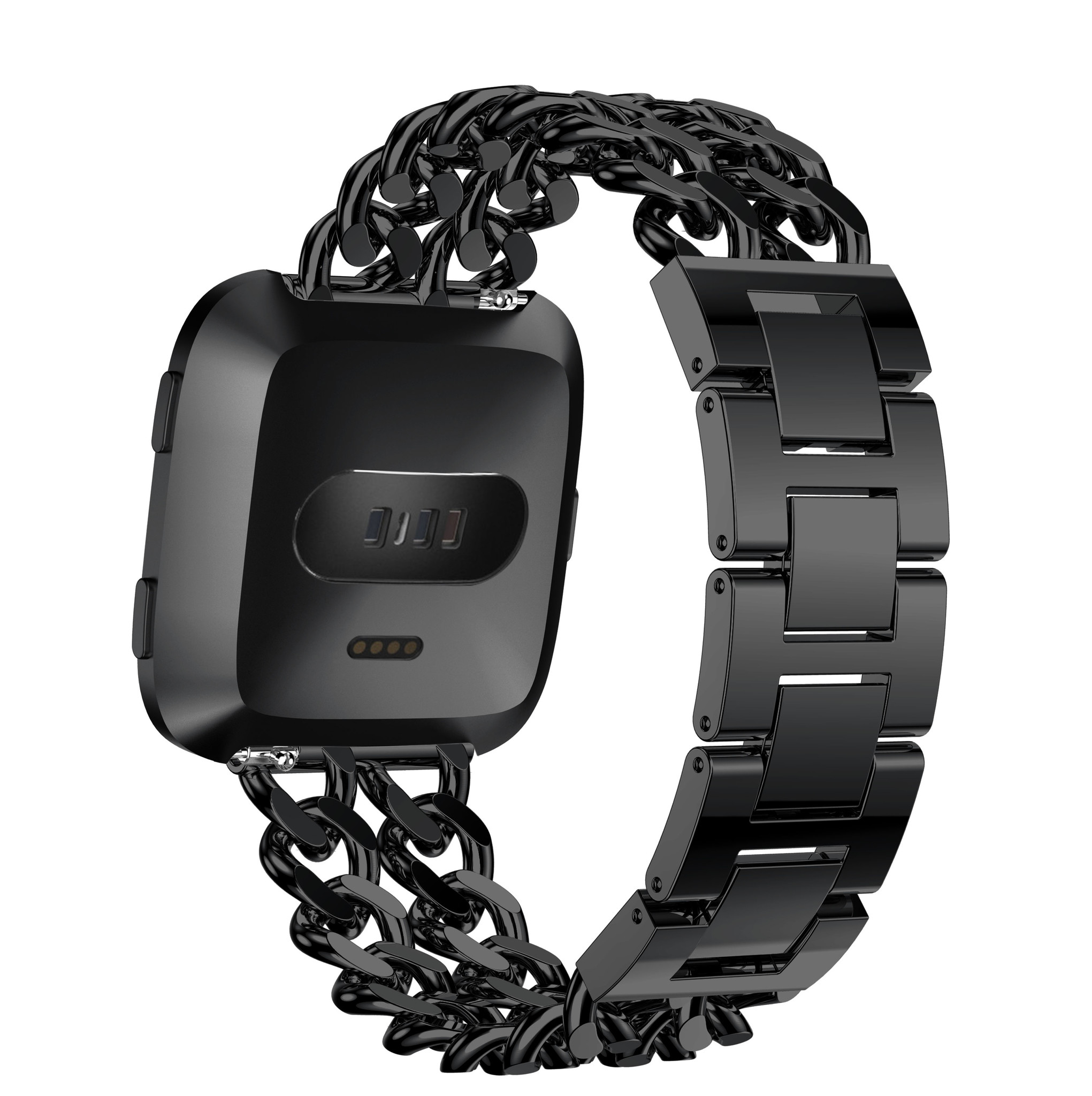 Fitbit Versa Cowboy Steel Link Strap - Black